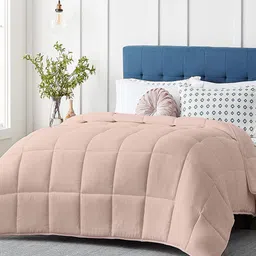 RAZZAI Peach-Coloured Microfiber Mild Winter 210 GSM Double Bed Comforter-image-14