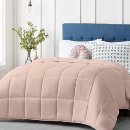 RAZZAI Peach-Coloured Microfiber 210 GSM Reversible Single Bed Comforter-image-11