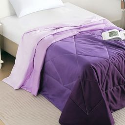 Story@home Purple & White Microfiber Mild Winter 233 GSM Single Bed Comforter-image-65