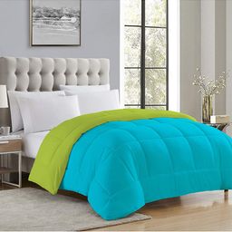 CURIOUS LIFESTYLE Blue & Green Microfiber Heavy Winter Double Bed Comforter-image-89