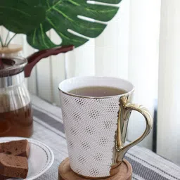 Femora Set of 3 Geometric Printed Bone China Glossy Mugs 330 ML Each-0