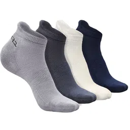 Heelium Men Pack of 4 Padded Base Anti-bacterial Bamboo Ankle Length Socks-16