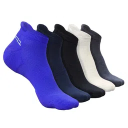 Heelium Men Pack of 5 Padded Base Anti-bacterial Bamboo Ankle Length Socks-image-49