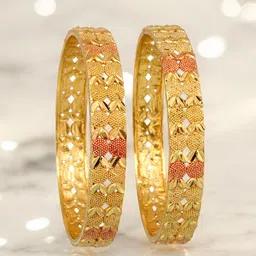 LUCKY JEWELLERY Pack of 2 18k Gold-Plated Bangles-28