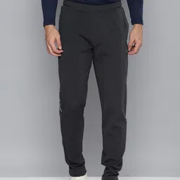 Alcis Men Charcoal Grey Solid Slim Fit Track Pants-picture-1