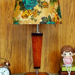foziq Brown & Beige Printed Table Lamp-picture-8
