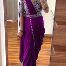 KALINI Women Embellished Pure Silk Belted Sarees-12