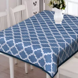 Texstylers Blue & White Geometric 50.8 cm x 1.98 m Cotton Table Cover-picture-25