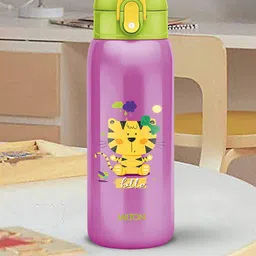 Milton Jolly Kids Purple Printed Hot and Cold 475 Thermosteel Sipper Water Bottle 390 ml-image-8