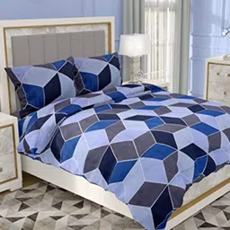 RRC Blue & White Geometric Microfiber Mild Winter Double Bed Comforter-image-72