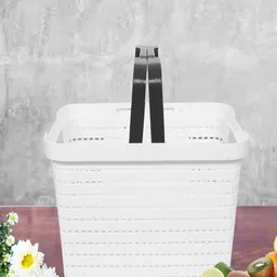 Kuber Industries 2 Pcs White & Coffee Brown Self-Design Stationery Storage Tote Baskets-53