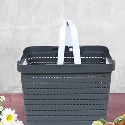 Kuber Industries Blue & Grey 3 Pieces Self-Design Basket Organisers-13