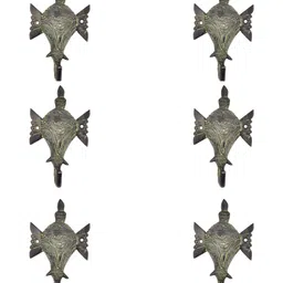 IndianShelf Bronze-Toned 6 Pieces Brass Tribal Elephant Face Coat Hanger Wall Hooks-image-32