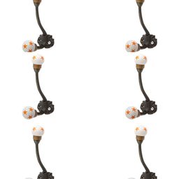 IndianShelf Orange & Brown 6 Pieces Ceramic Star Key Holder Hangers-image-54