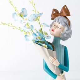 ECLAT FURNISH Turquoise Blue & Green Artificial Floral Bonsai Resin Showpiece-image-19