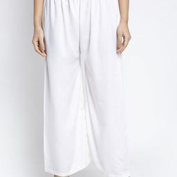 Jinfo Women Off White Flared Knitted Ethnic Palazzos-picture-38