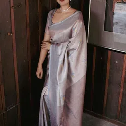 Miss Beelee Woven Design Zari Silk Cotton Banarasi Saree-picture-15