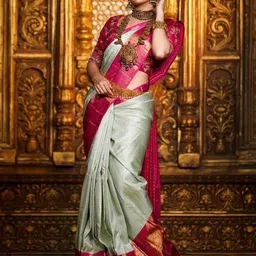 Miss Beelee Ethnic Motifs Woven Design Zari Banarasi Saree-20