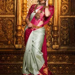 Marziyaa Ethnic Motifs Zari Silk Cotton Banarasi Saree-picture-25
