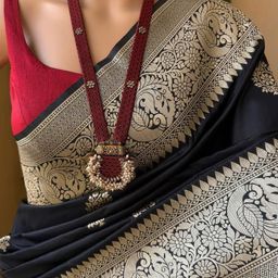 Miss Beelee Ethnic Motifs Woven Design Zari Banarasi Saree-image-129