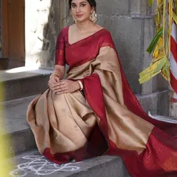 Miss Beelee Woven Design Zari Silk Cotton Designer Banarasi Saree-29