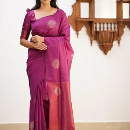 Miss Beelee Woven Design Zari Silk Cotton Designer Banarasi Saree-picture-11