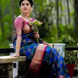 Miss Beelee Woven Design Zari Silk Cotton Designer Banarasi Saree-picture-34