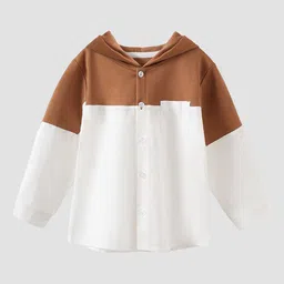 StyleCast Kids Brown Colourblocked Hooded Long Sleeves Insulator Cotton Tailored Jacket-22