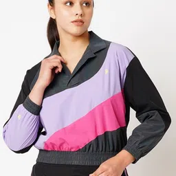 BODD ACTIVE Colourblocked Lightweight Crop Running Sporty Jacket-image-3