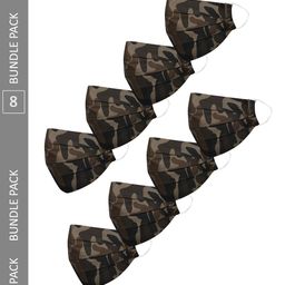 VASTRAMAY Pack of 8 2-Ply Camouflage Reusable Anti-Pollution Masks-7