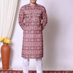 BAESD Men Embroidered Regular Sequinned Kurta with Pyjamas-picture-34