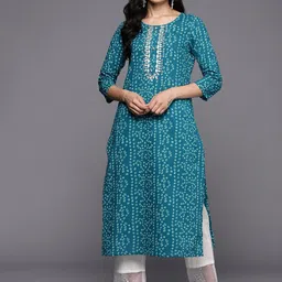 Varanga Bandhani Printed Thread Work Pure Cotton Kurta-3