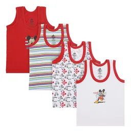 Bodycare Kids Boys Pack Of 4 Assorted Mickey & Friends Cotton Basic Innerwear Vests-45