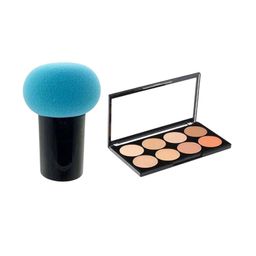 Lenon Set of 2 Mushroom Puff & SB1402 8 Shade Concealer Makeup Combo image 1