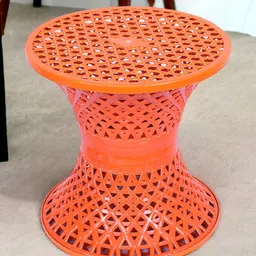 Kuber Industries 2-pcs Orange Colored Seating Damroo Stool for Balcony-15