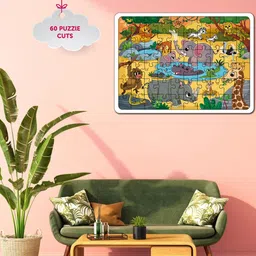 Mini Leaves Kids Safari Animals 60 Pieces Jigsaw Puzzle Development Toys-35