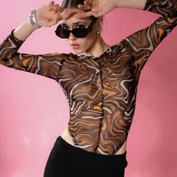 Stylecast X Hersheinbox Printed Ruched Bodysuit-image-76