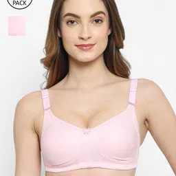 Floret Women Pink Set of 2 Solid Non-Paded Non-Wired Bra-85