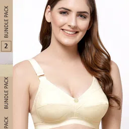Floret Pack Of 2 Non Padded & Non-Wired Everyday Cotton Bra-image-5