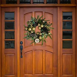 Little Surprise Box LLP Golden & Green Artificial Wreath Christmas Decor-image-35