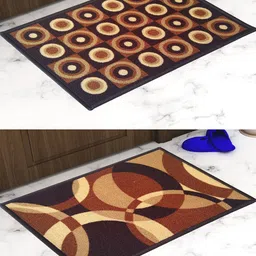 Athom Trendz Set Of 2 Patterned Anti Skid Latex Backing Rectangular Door Mats-6