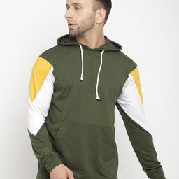 GRITSTONES Men Olive Green & Yellow Cotton T-shirt-image-67