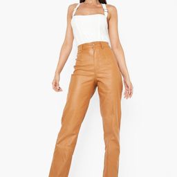 Boohoo Women Faux Leather Straight Leg Jeans-image-41
