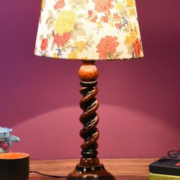 foziq Brown & White Printed Table Lamps-image-76