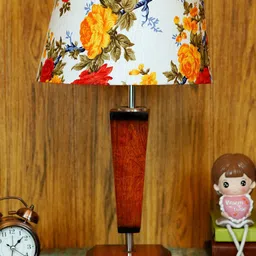 foziq Brown & White Printed Table Lamps-25