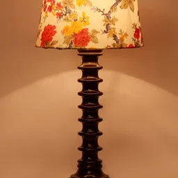 foziq Brown & White Printed Frustum Shaped Table Lamp-image-38