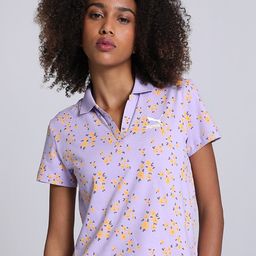 Puma Women AOP Printed Polo Collar Regular fit Cotton T-Shirt-picture-19
