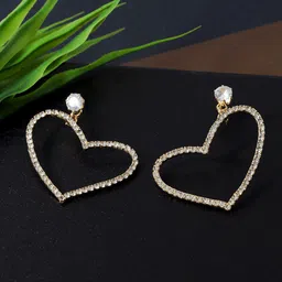 AccessHer Gold-Plated Heart Shaped Hoop Earrings-image-83