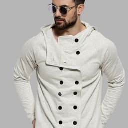 Campus Sutra Men Cream-Coloured Windcheater Outdoor Open Front Jacket-picture-39