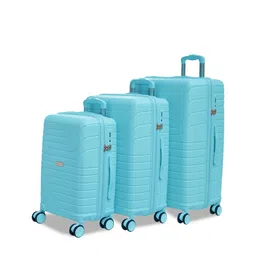 ROMEING Tuscany Set Of 3 Turquoise Blue Hard-Sided Trolley Suitcases-4
